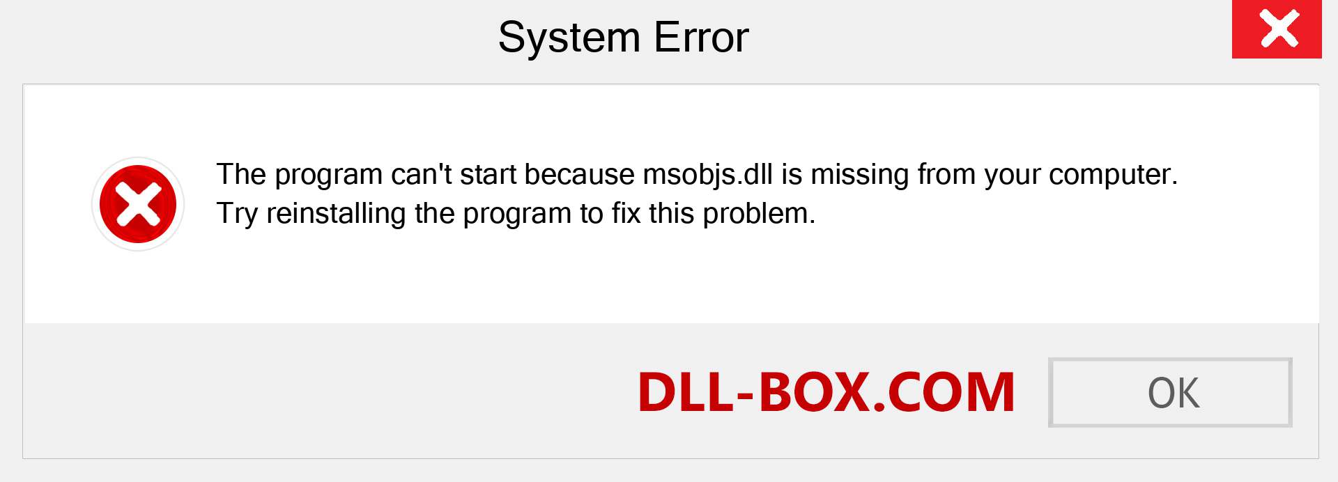  msobjs.dll file is missing?. Download for Windows 7, 8, 10 - Fix  msobjs dll Missing Error on Windows, photos, images